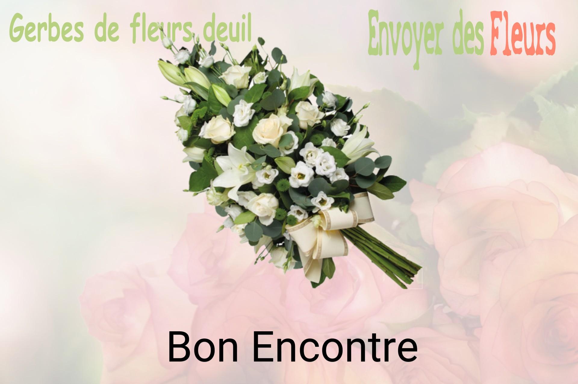 Gerbe de fleurs de deuil livrée à Bon-Encontre